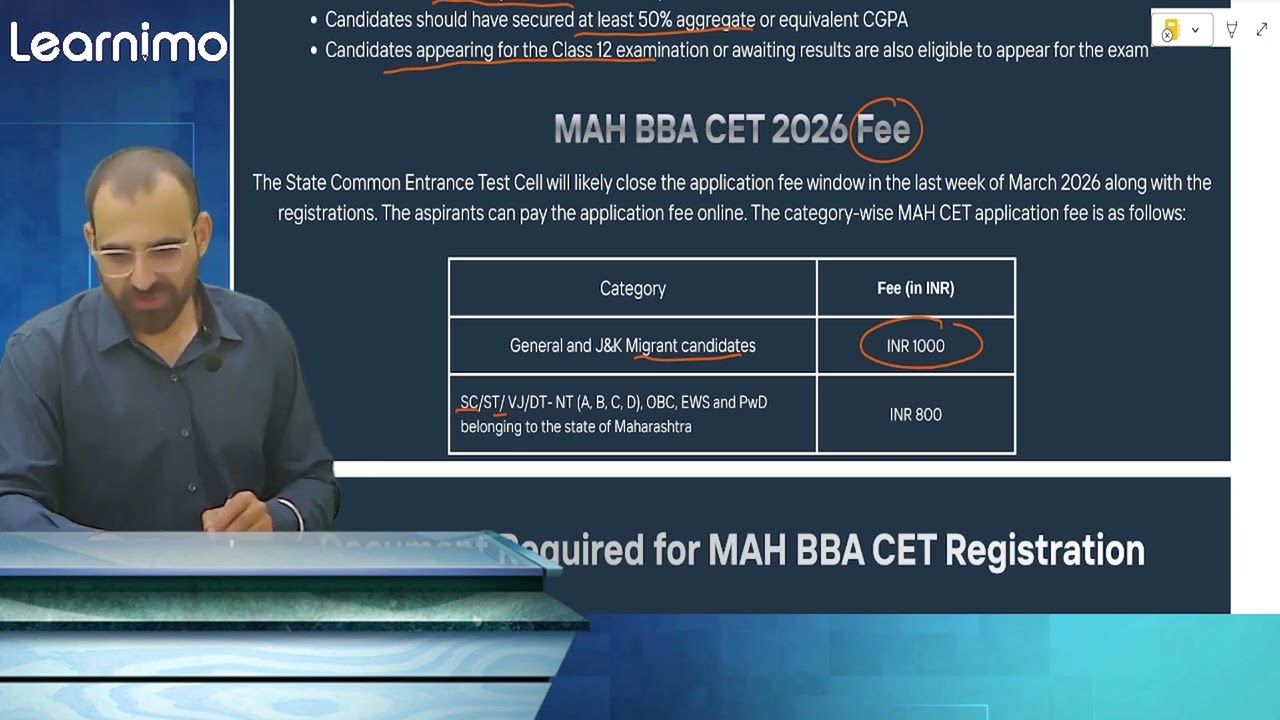 MAH CET 2026 Eligibility Criteria, Fees, Documents required and Exam date BHMCT, BBA, BCA, BMS, BBM