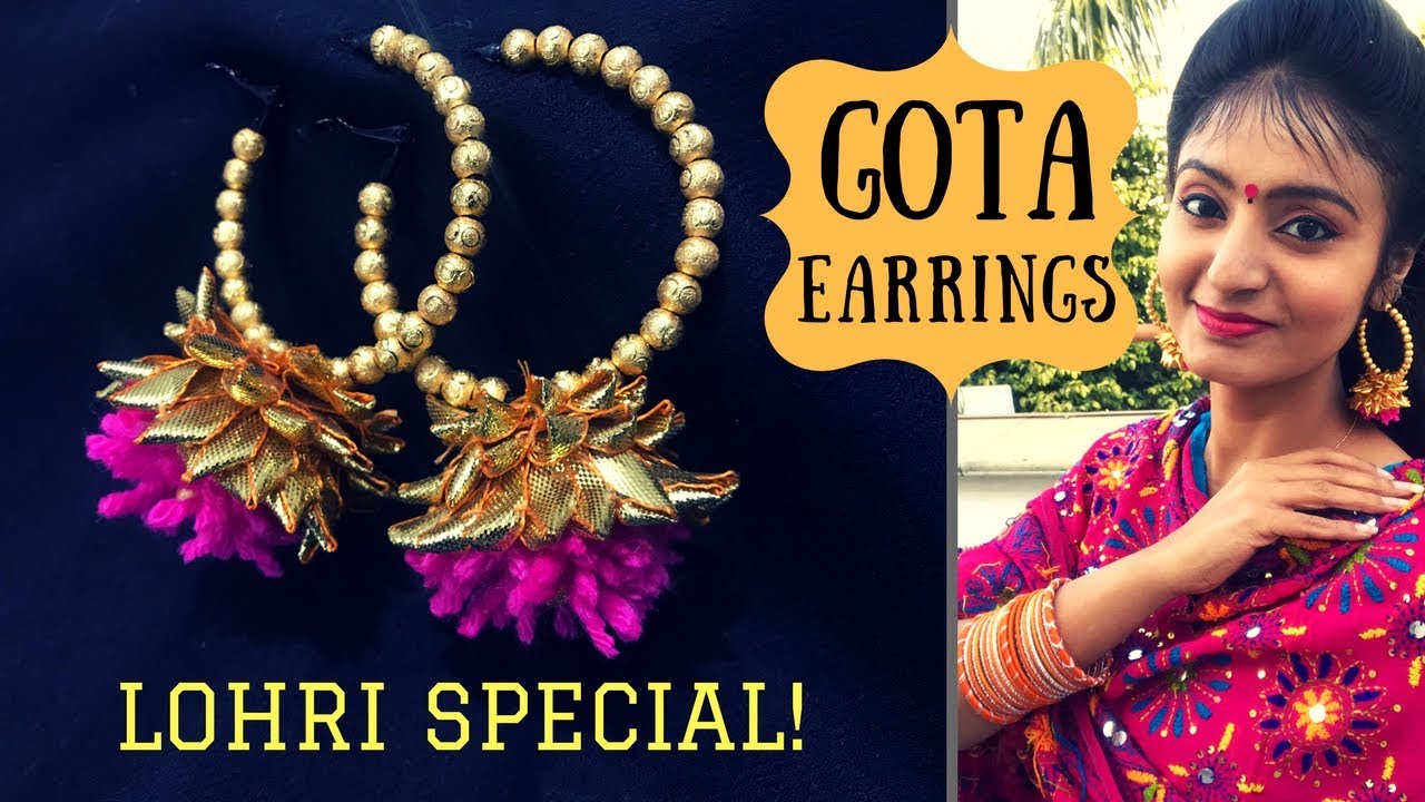 Lohri Special *Gota Earrings* | Handmade Gota Jewellery