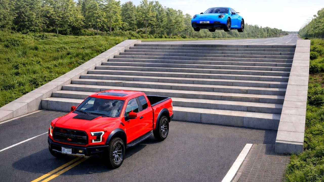 Cars vs Stairs Challenge #14 in BeamNG Drive!