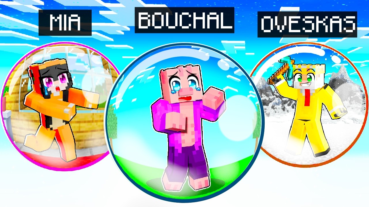 ZAMČEL jsem KAMARÁDY v BUBLINĚ na 24 HODIN v Minecraftu!