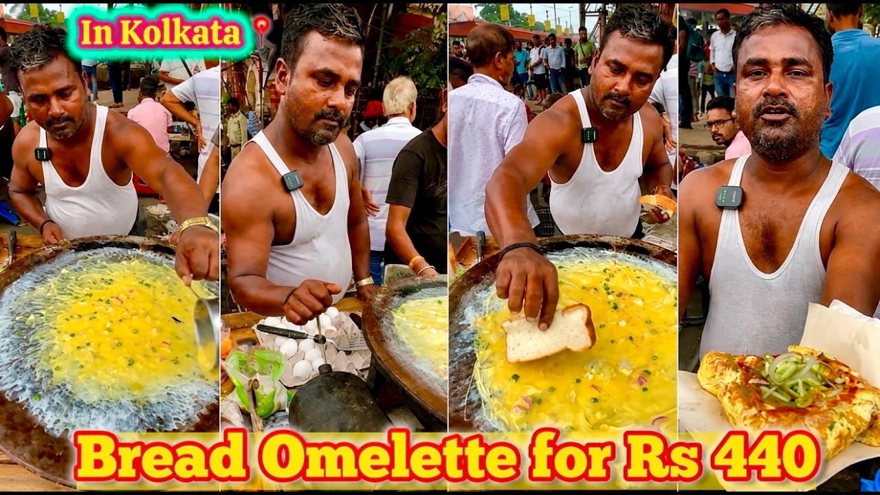10 Eggs Bread Omelette for Rs 440 in Kolkata Streets 😱😱 Loaded Street Style Masala Spicy Omelette 🔥👌