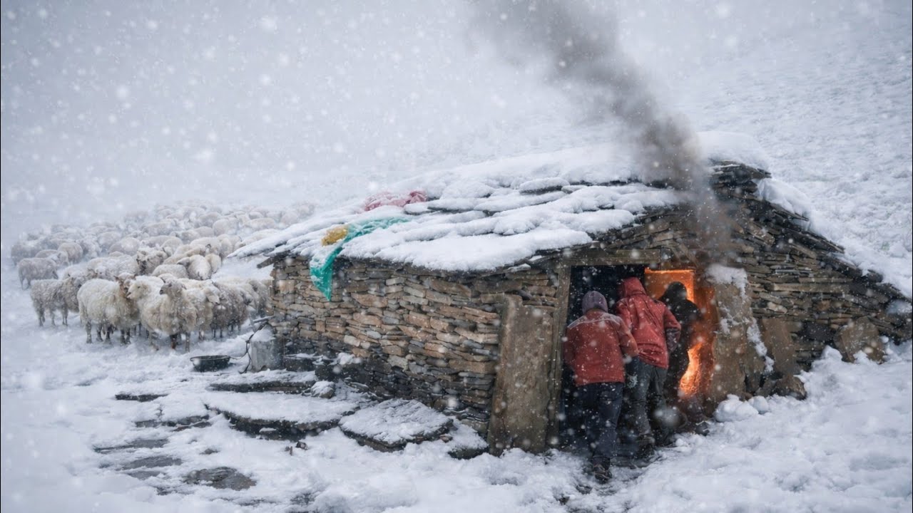 Surviving Shepherd Life in One Of The Coldest Regions Of Nepal |A Rainy and Snowy Freezing Winters 