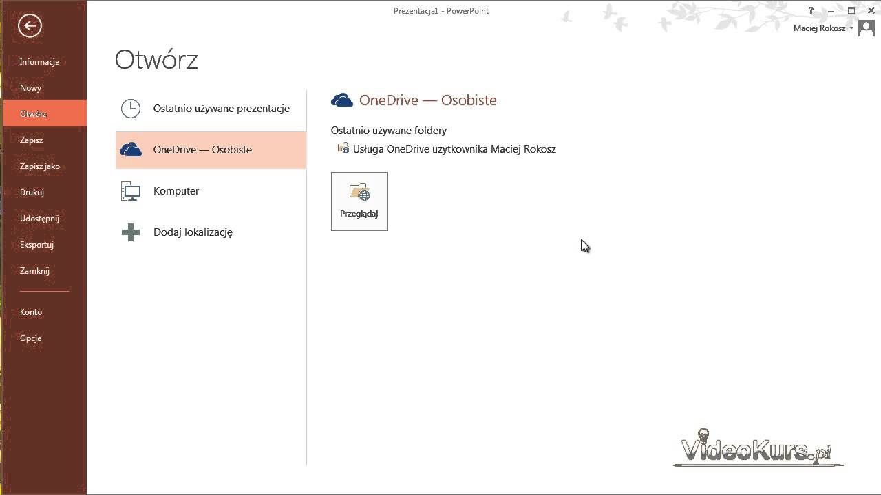 3. Powerpoint 2013 - zakładka plik