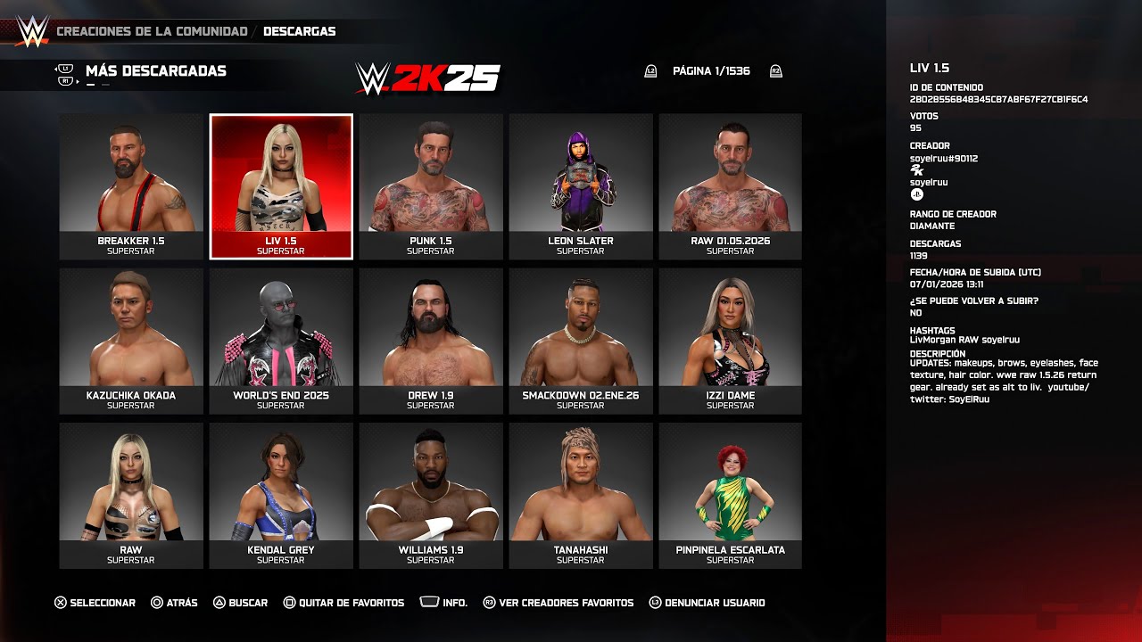 WWE 2K25: BEST CAWS OF THE WEEK (01/11/26) - (01/04/26) | #44 | MEJORES CREACIONES DE LA SEMANA