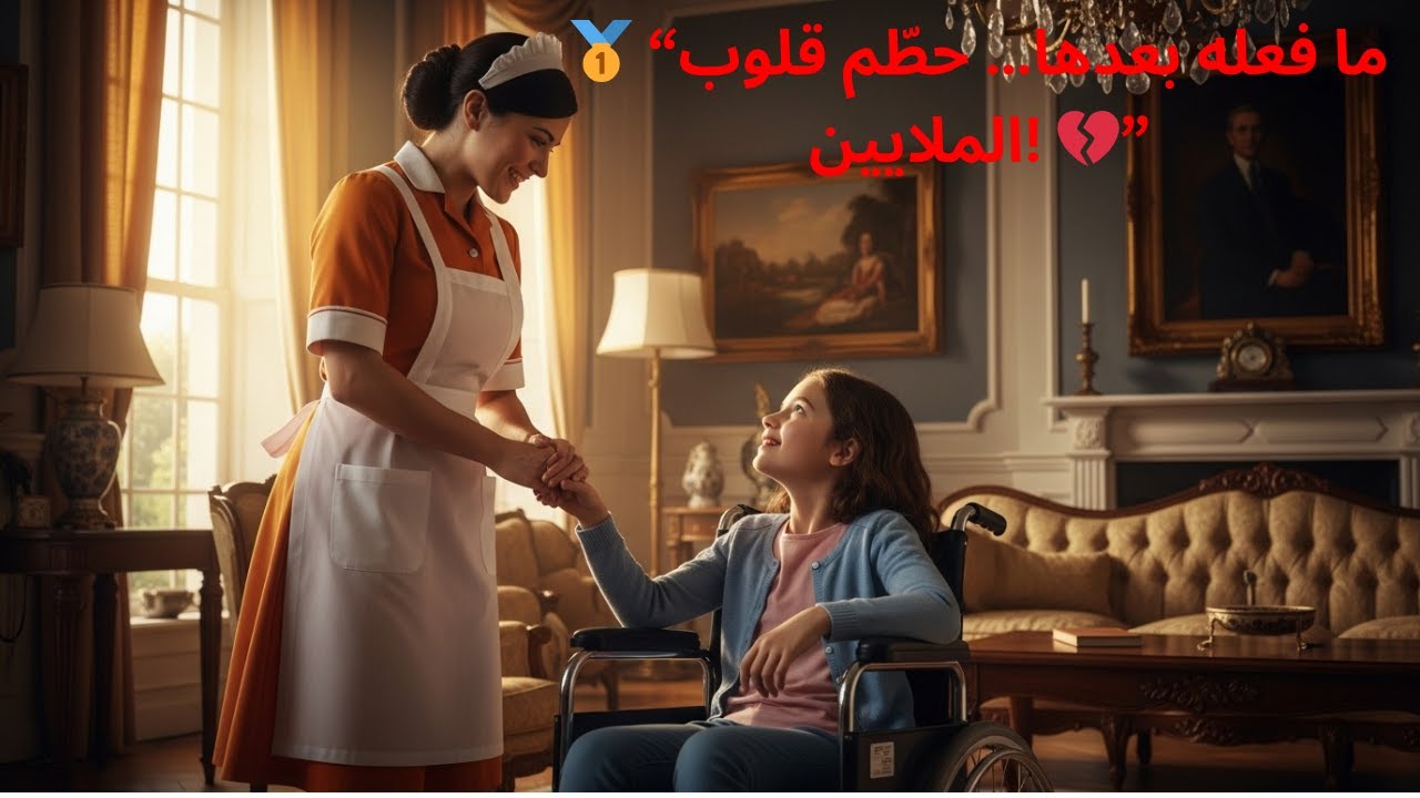 “رأى الملياردير خادمته ترقص مع ابنته المُقعدة… وبعد دقائق فعل شيئًا لم يتوقعه أحد! 💔✨”