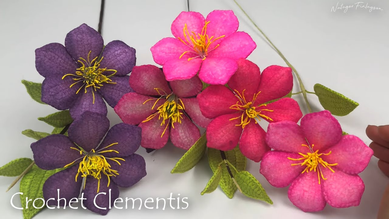 Crochet Clematis Flower Tutorial | Step-by-Step Floral Pattern for Realistic Crochet Blooms