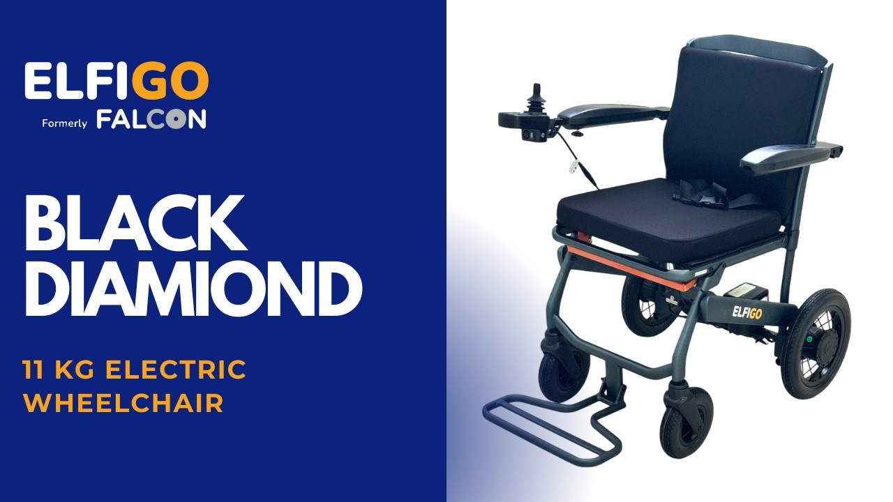 Black Diamond Electric Powered Motorised Wheelchair 11KG! Feature Video