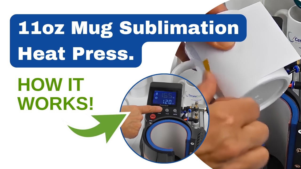 How to use an 11oz pneumatic sublimation mug press with a polymer mug.
