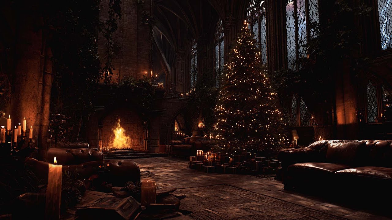 When the Storm Meets the Old Castle – Historic Christmas Rain, Thunder & Firelight for Healing Sleep