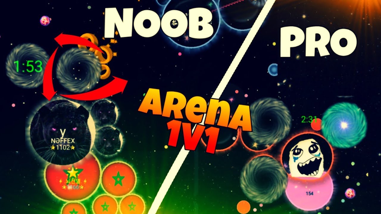 NEBULOUS.IO - ARENA 1V1 NOOB vs PRO (FOOL & LEGEND MOMENTS) 네뷸러스 아레나 1대1 초보/고수