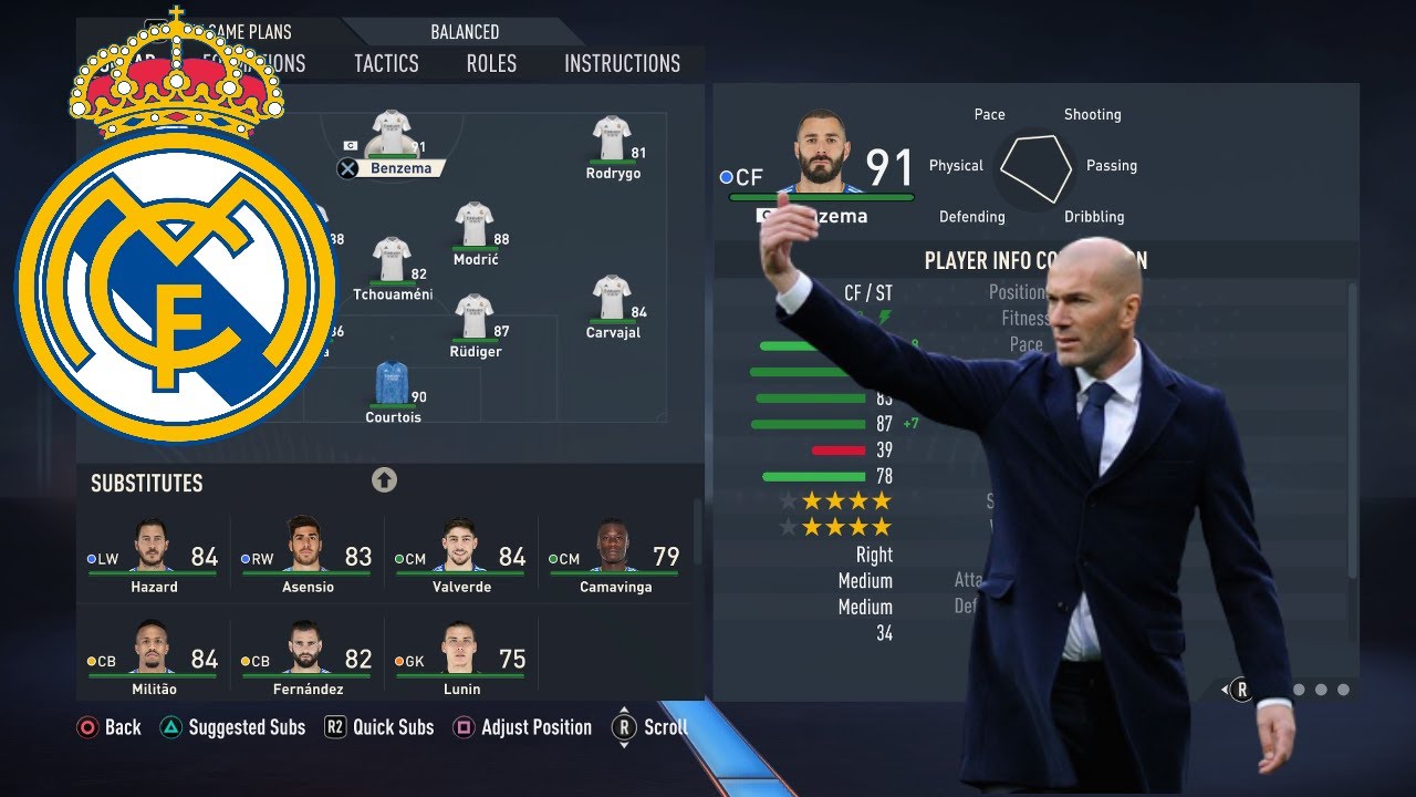 FIFA23-HOW TO PLAY LIKE REAL MADRID 2016-2018 ZINEDINE ZIDANE ERA FORMATION TACTICS AND INSTRUCTIONS