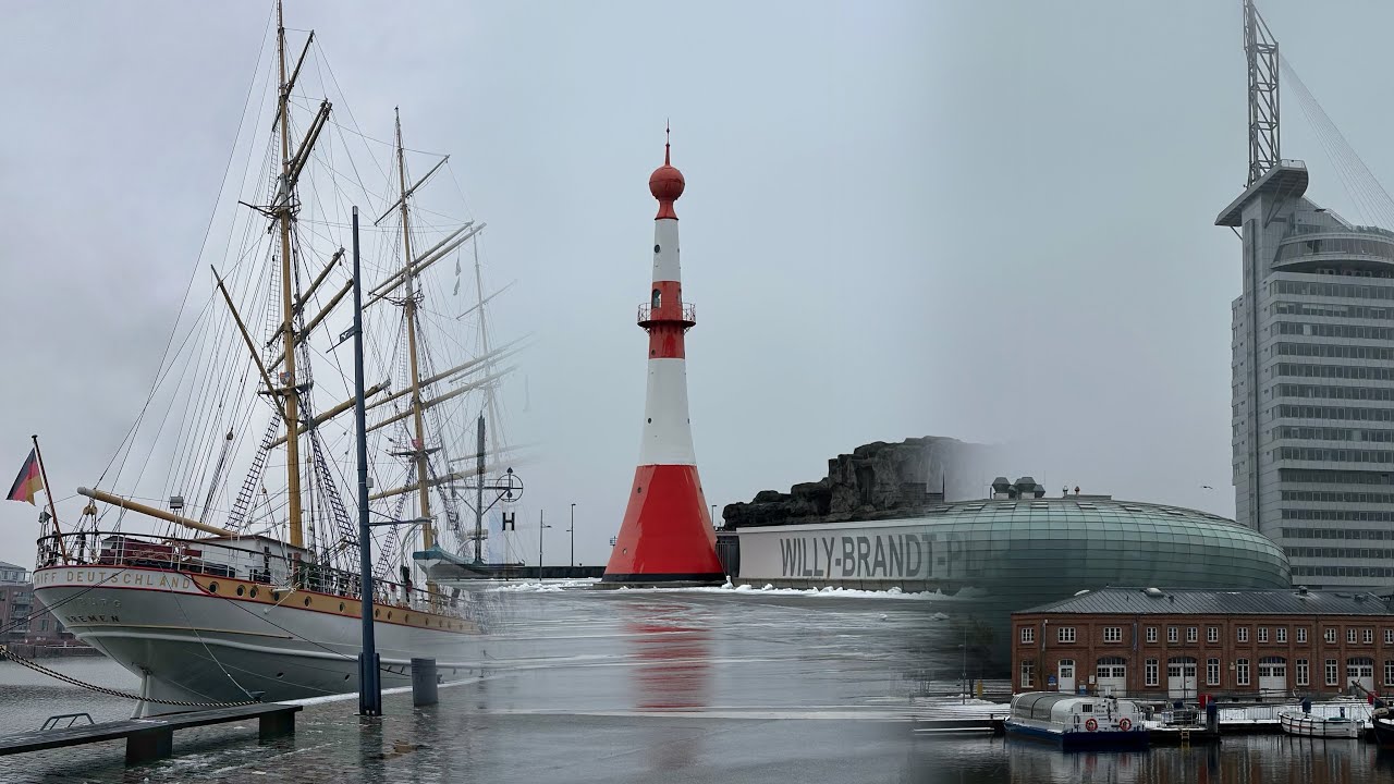Земля Bremen.Прогулка в портовом городе Bremerhaven.