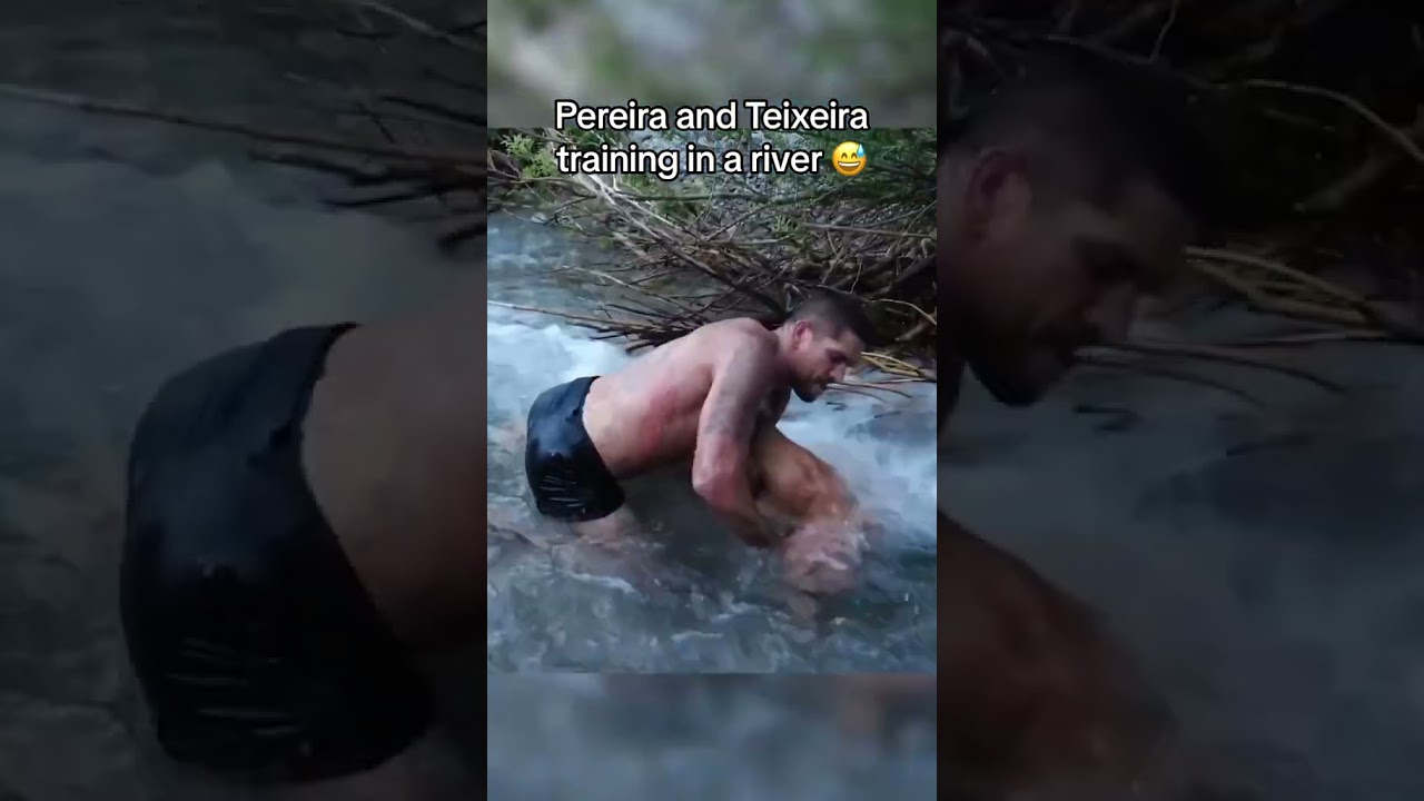 Pereira and Teixeira training in a river 😅 (via alexpoatanpereira)