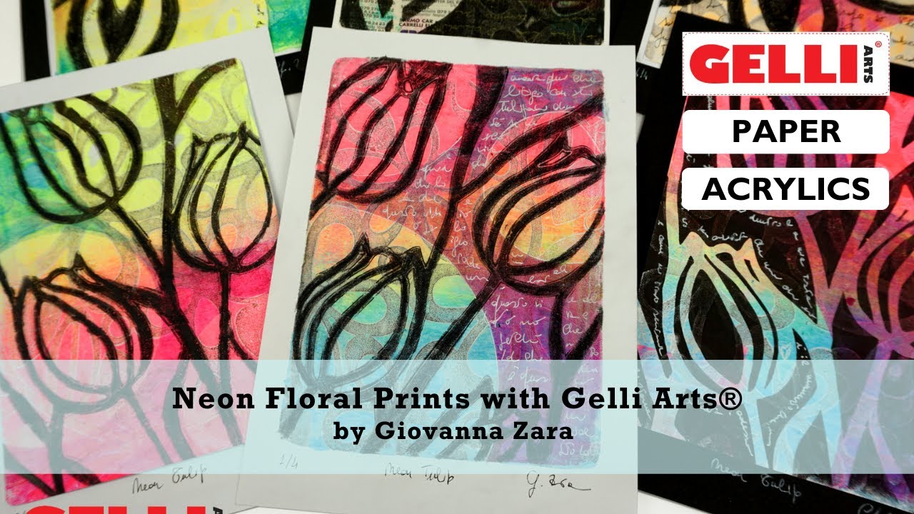 Gelli Arts® Neon Floral Prints by Giovanna Zara