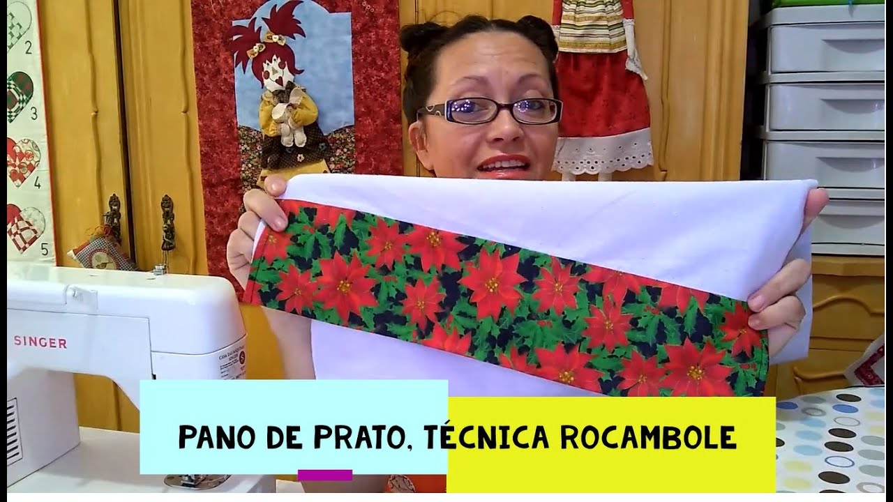 Pano de prato técnica rocambole