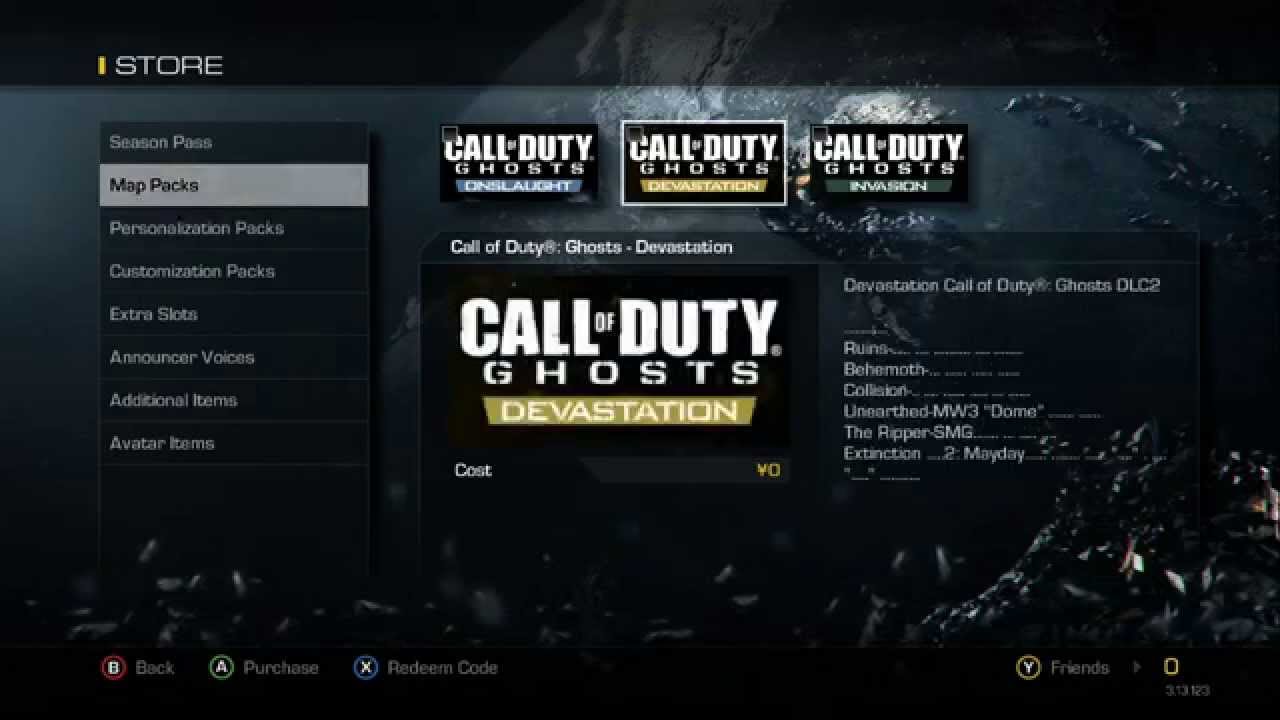 All COD: Ghosts Map Packs (Proof) [360 ONLY]