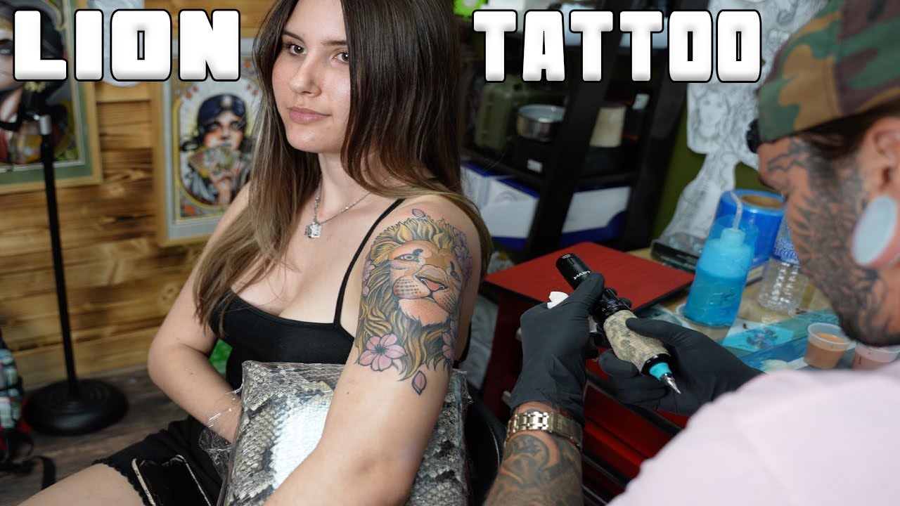 Lion Tattoo! Good to be Back at the Shop!!!!