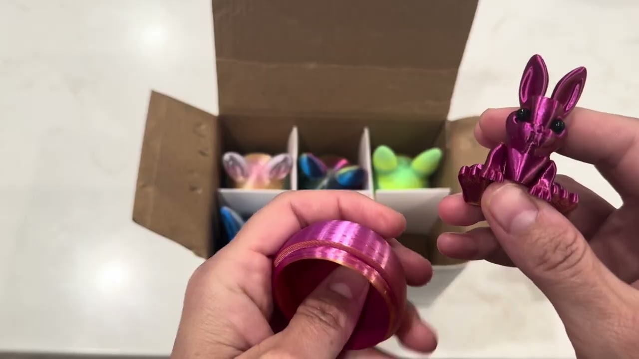 Watch Before Buying - Unboxing of 6PCS 3D Printed Easter Eggs Set with Articulated Rabbit Inside