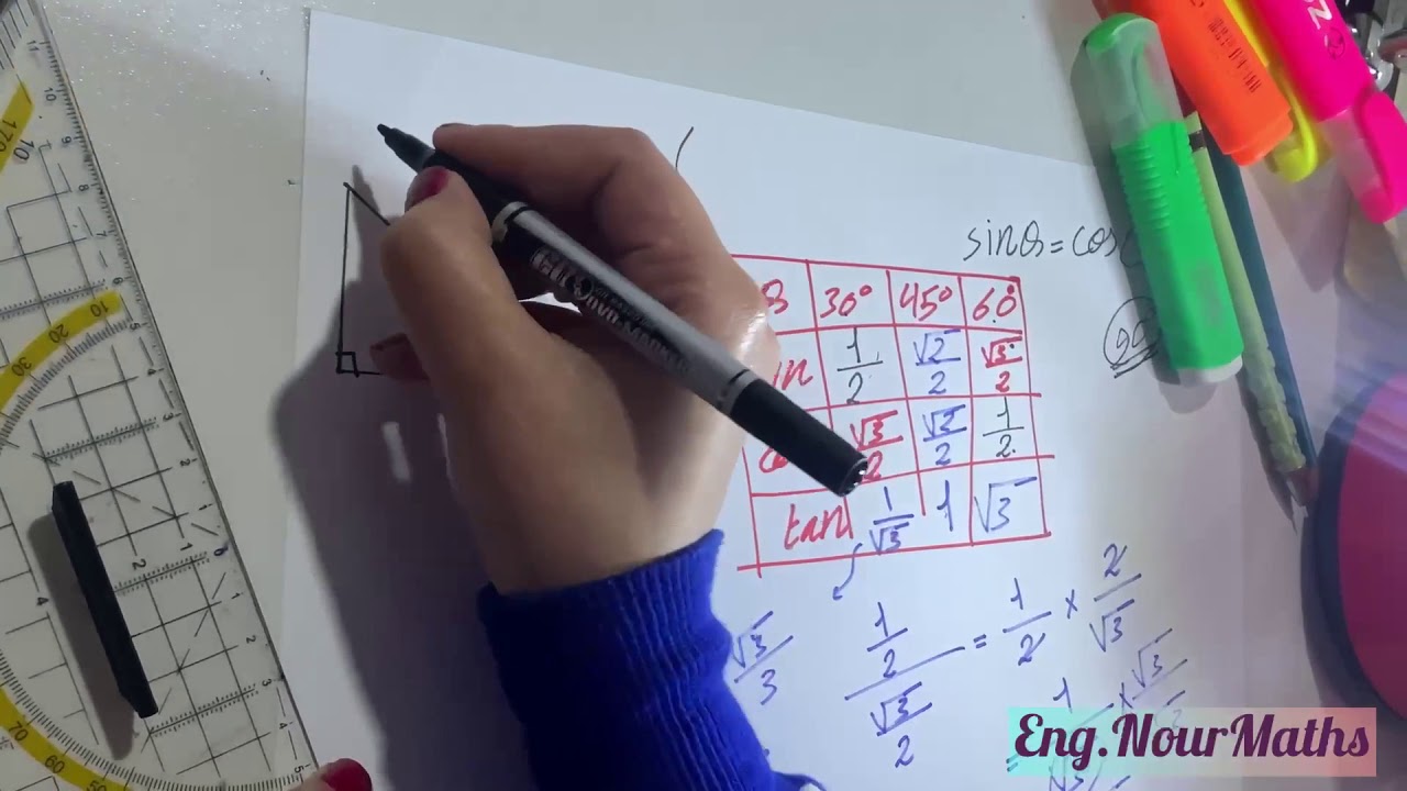 نسب زوايا شهيرة الصف التاسع