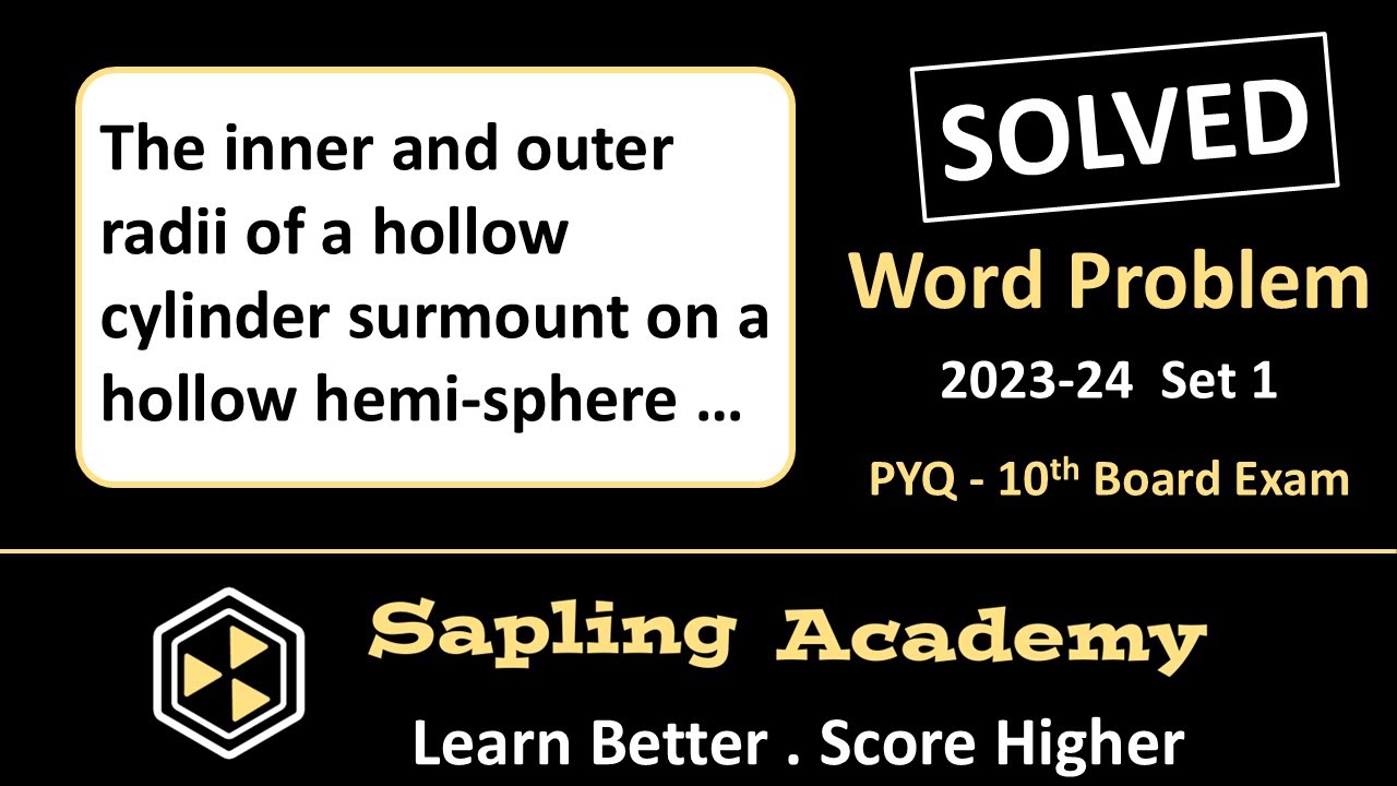 The inner and outer radii of a hollow cylinder surmounted on a hollow hemisphere..| 10th class Maths