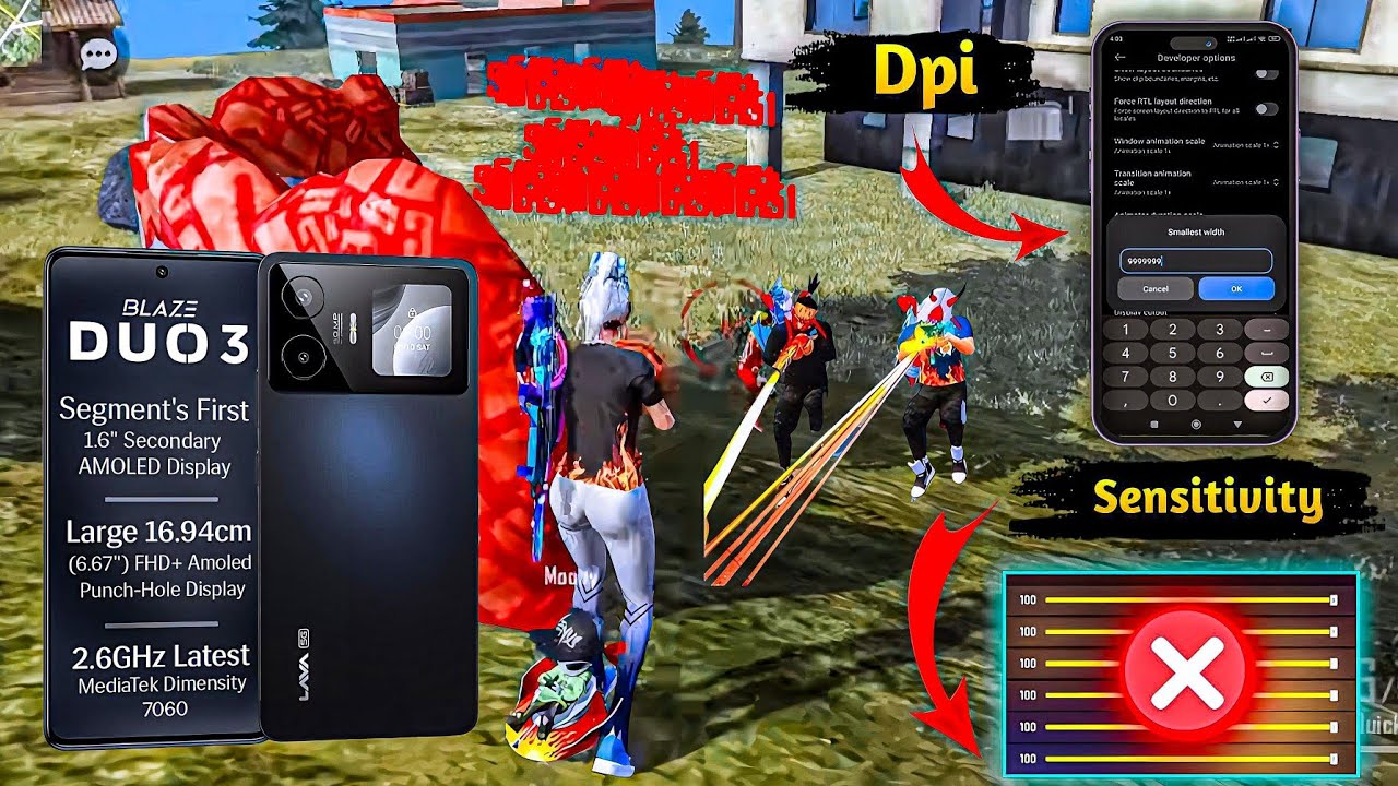 Lava Blaze Duo 3 Free Fire Sensitivity+DPI+Headshot Settings