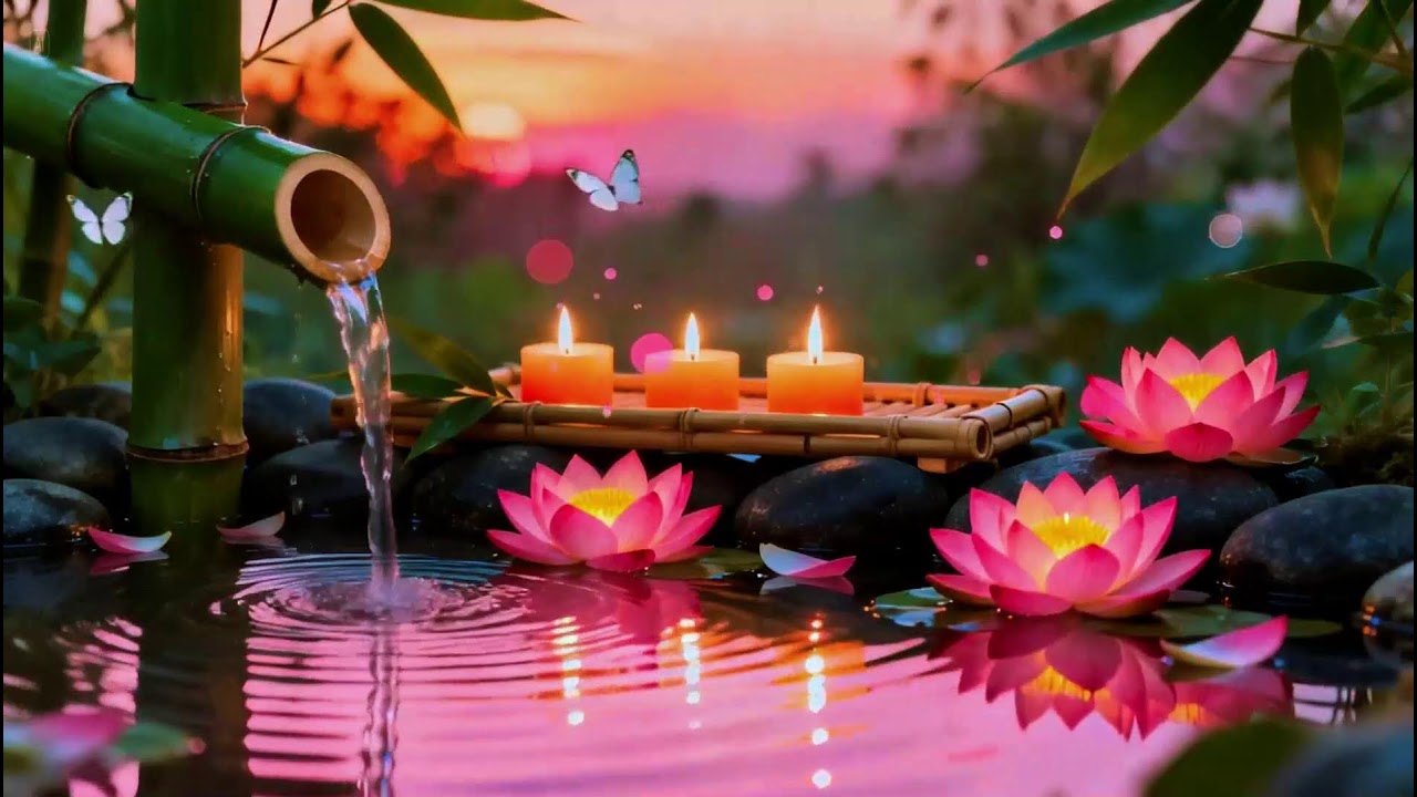 Relaxing Sleep Music with Bamboo Water Sound🌿Insomnia Relief,Stress Relief,Calm Anxiety & Meditation