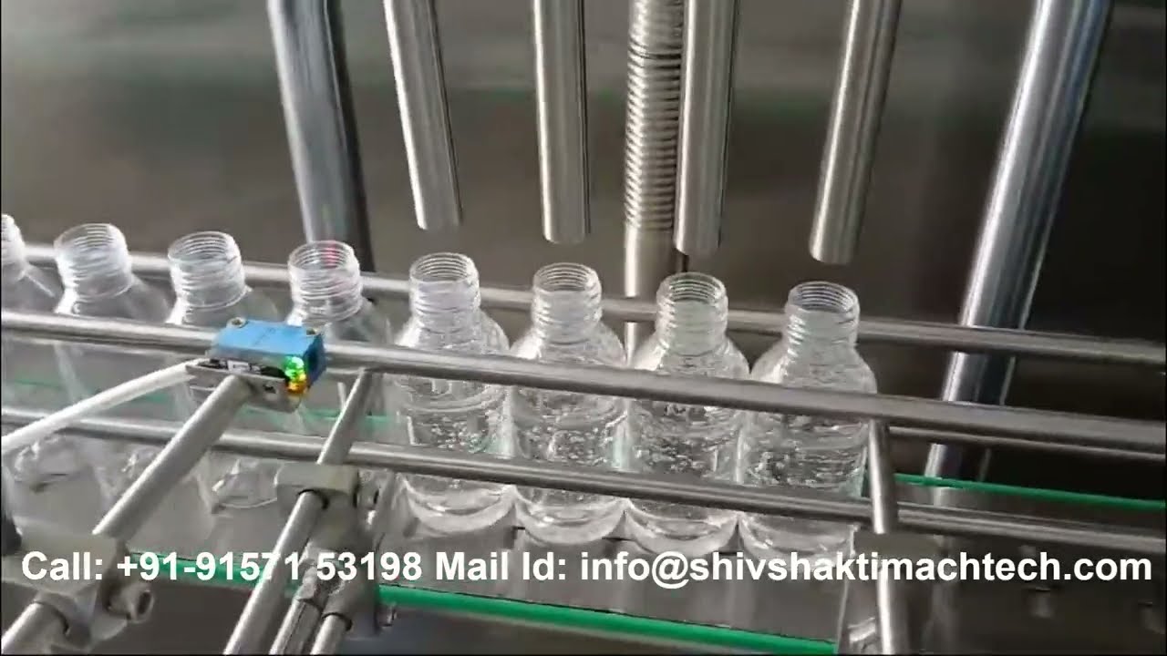 Servo + Gear Pump Filling Machine | 4 Head Servo Based Liquid Filler | Shiv Shakti Machtech