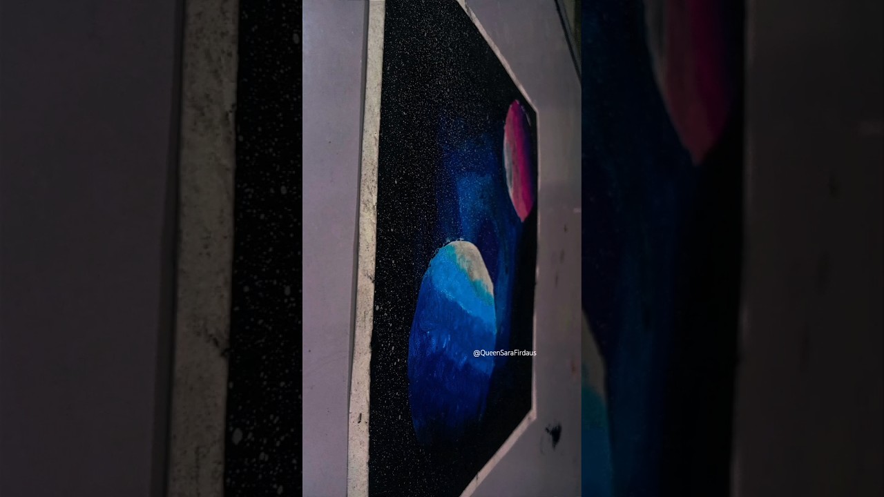 Galaxy Painting With Oil Pastels | Galaxy Art | Wait for end | 