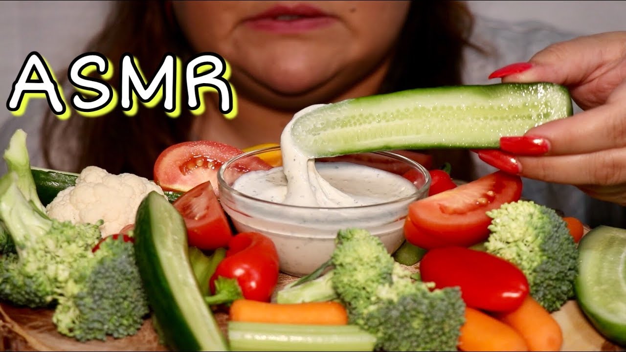 #ASMR CRUNCHY VEGGIES & DIP *INTENSE EATING SOUDS* NO TALKING