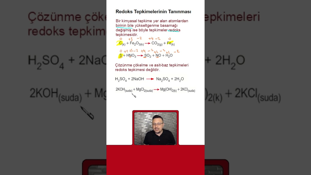 Redoks Tepkimelerinin Tanınması |AYT Kimya