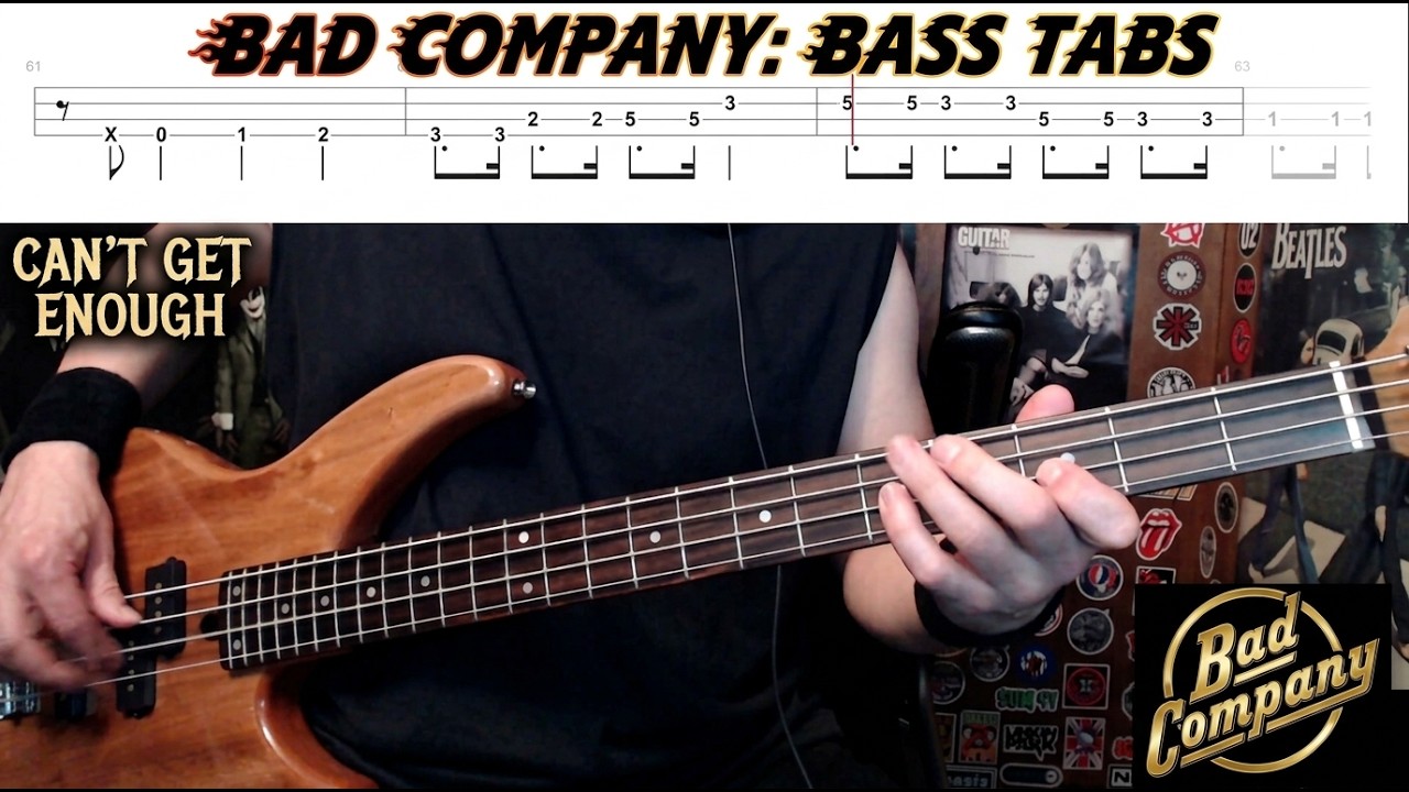 Can't Get Enough by Bad Company - Bass Cover with Tabs Play-Along