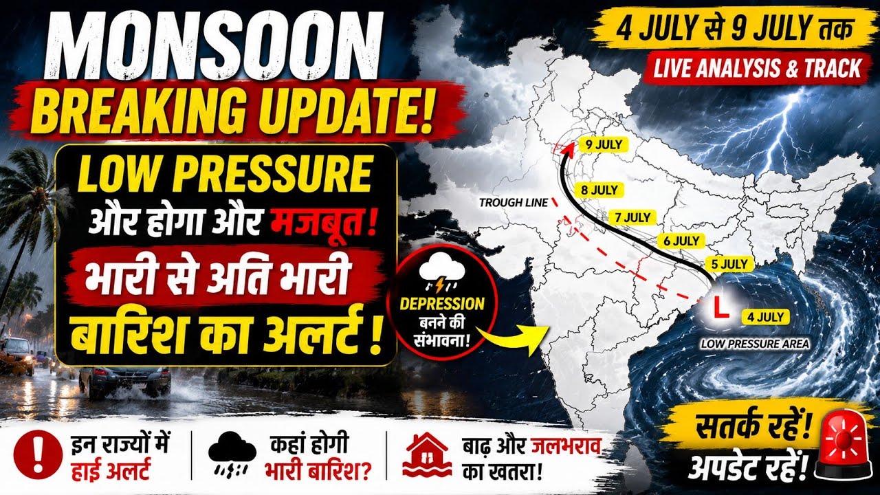 Low Pressure Live Track & Possible Effect | कल तक भारत के अंदर घुसेगा! | बाढ़ लवाली बारिश ⚠️