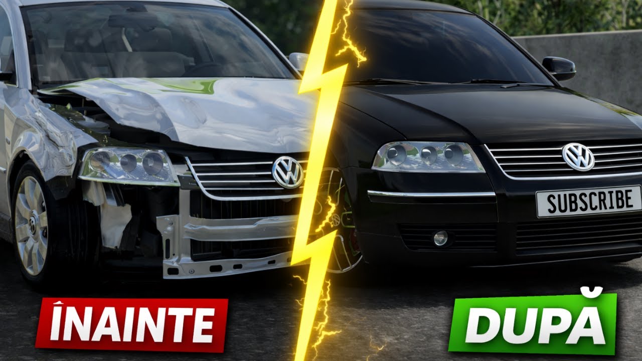 Am luat un Passat B5.5 ABANDONAT să-l recondiționez… și am făcut ACCIDENT în BeamNG.drive 😳💥