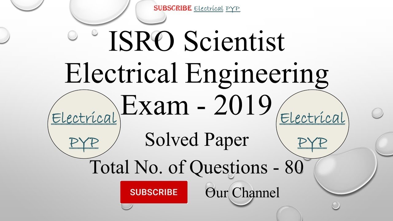 ISRO | Scientist | 2019 | Electrical | Solved Paper