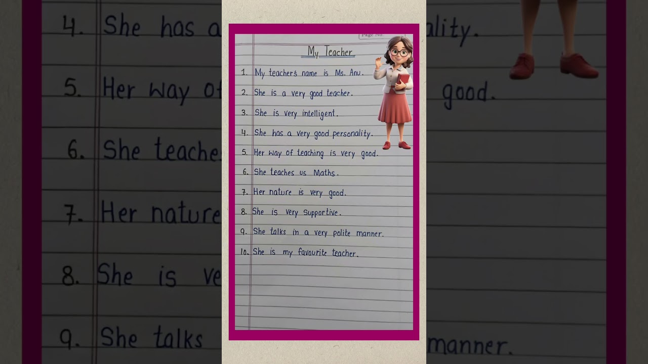 10 lines on my teacher / essay  on my teacher