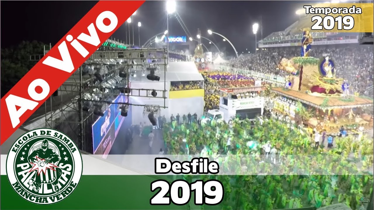 Mancha Verde 2019 - Bateria no desfile oficial - Apoteose Visita SP - #Aud19