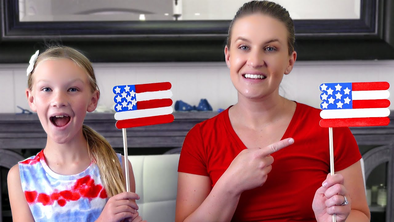 How to Make DIY Popsicle Stick Flag for 4th of July!!!