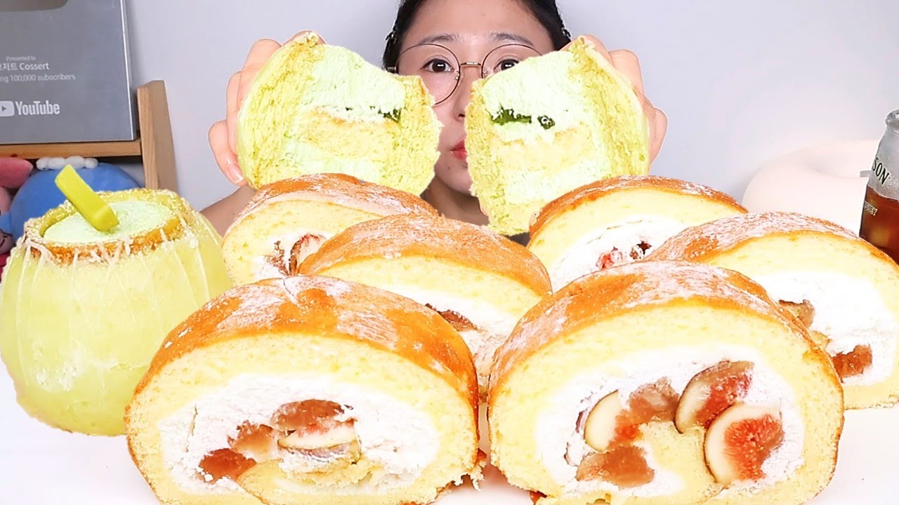 성심당 무화과 롤케이크 스타벅스 멜론쿠헨 케이크 디저트 먹방 Dessert Mukbang