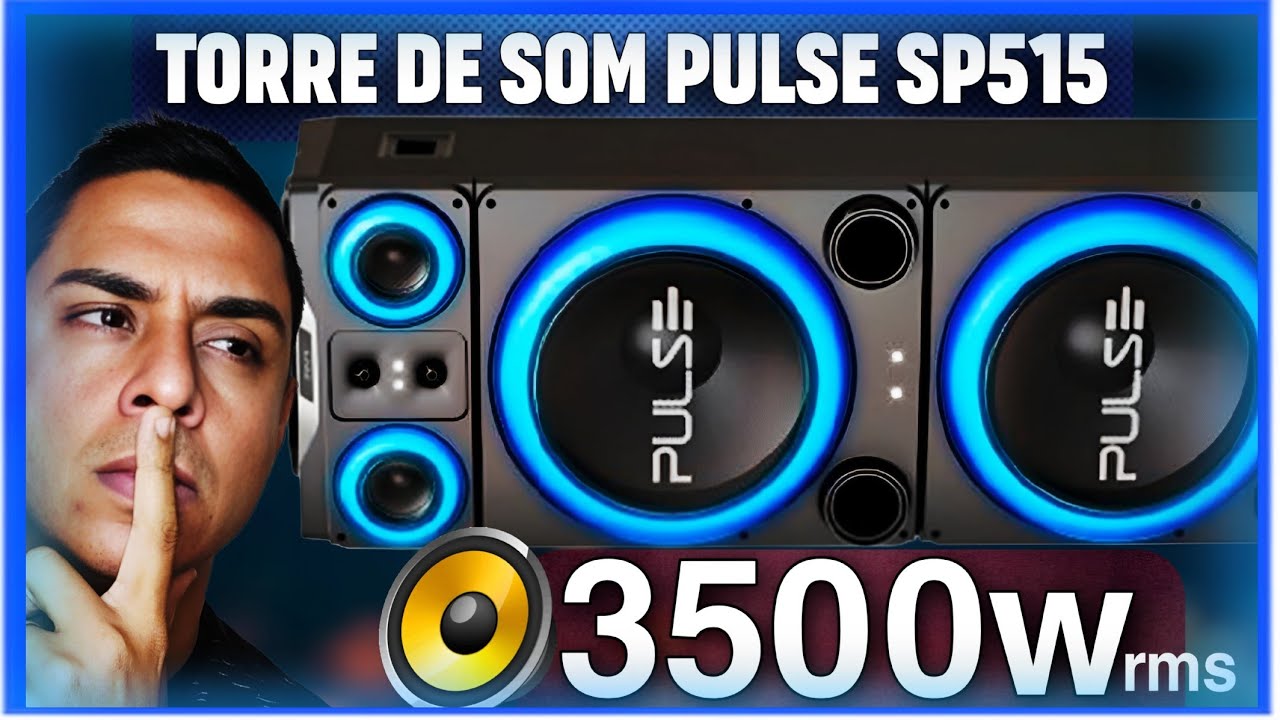 🔥 CAIXA DE SOM PULSE TORRE DOUBLE SP515 – 3500W DE POTÊNCIA E LED INSANO! 🎶🔊
