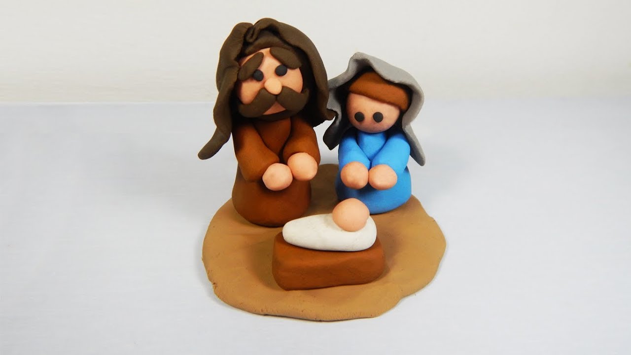 Cómo hacer un pesebre/Belén/nacimiento de plastilina paso a paso fácil, portal, pasito