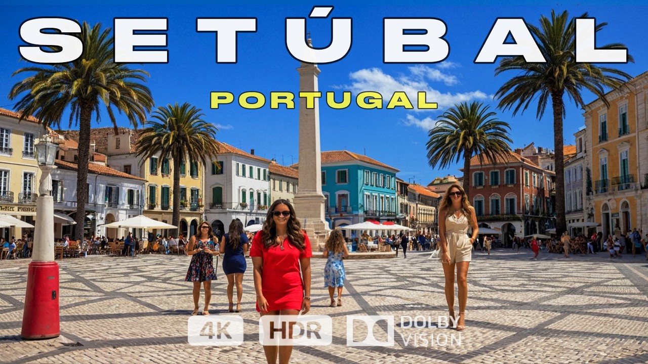Сетубал, Португалия 🇵🇹 в 4K Ultra HD — Спокойная пешеходная прогулка по прибрежному городу