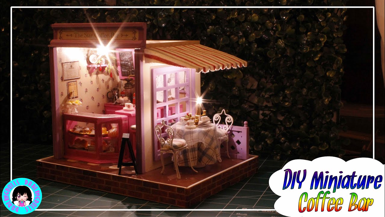 DIY Miniature Cafe Model Kit ~lights & music! You can customized and be creative! #diy