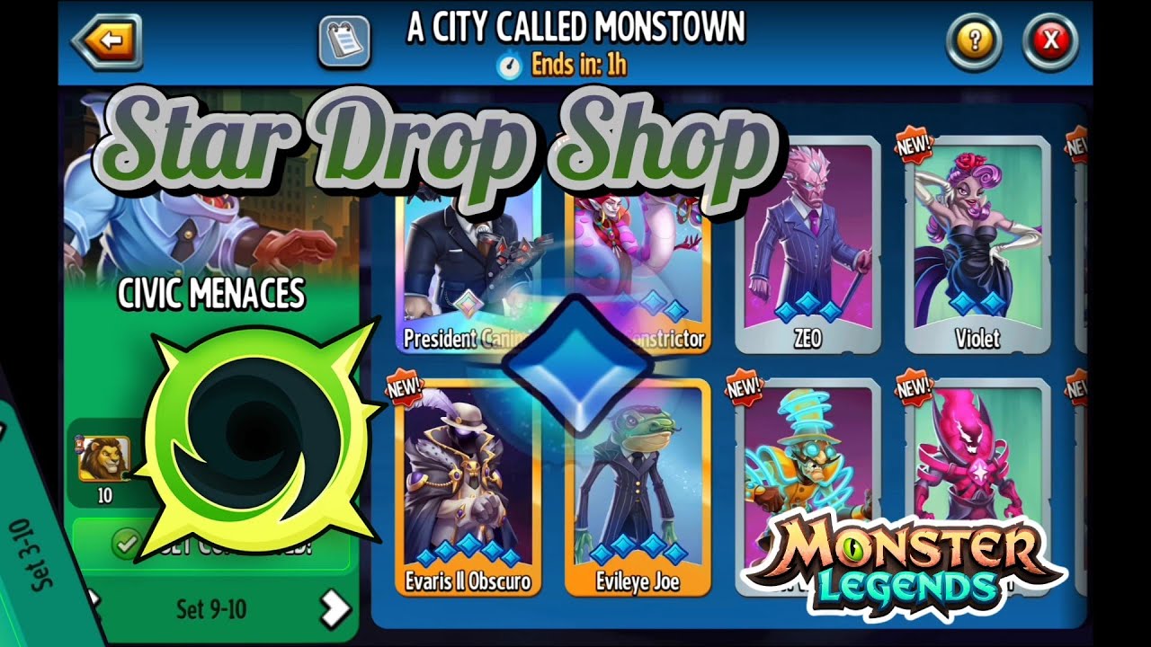 I got the 2nd last Card I needed from the Star Drop Shop (Monster Legends)