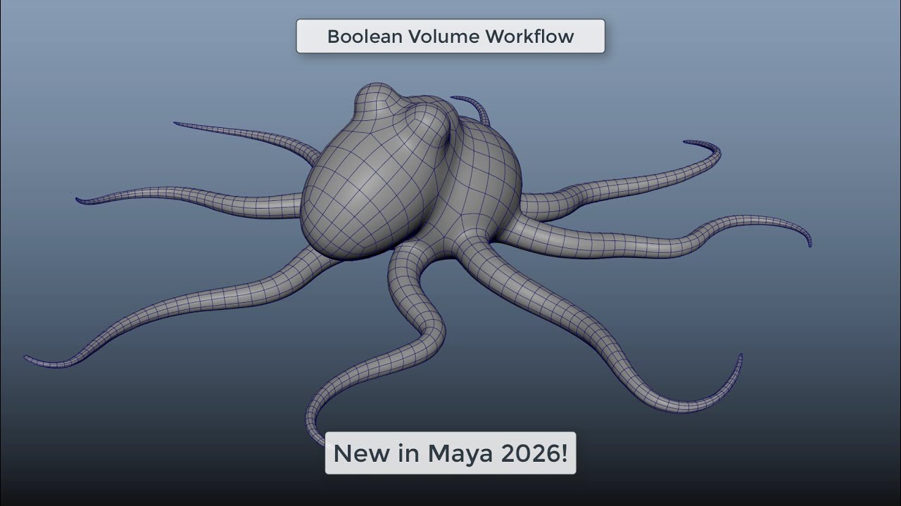 Maya 2026  - Boolean Volume Workflow