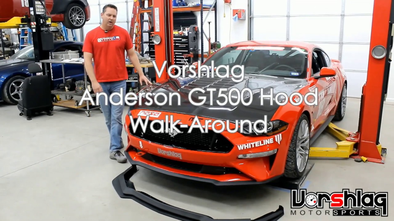 Anderson Composites carbon fiber GT500 hood, 2018-19 Mustang GT