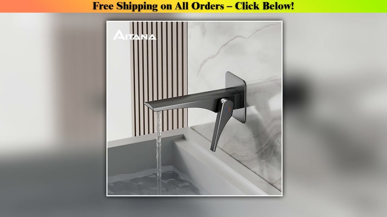 AITANA simple brushed gold brass bathroom faucet with modern design, fashionable single handle