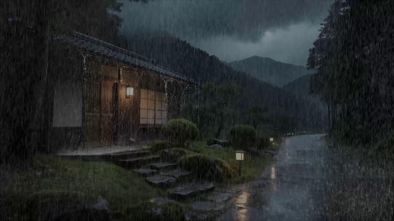 Tranquil Rest Rain Sounds Falling on Old Tin Roof for Deep Sleep and Focus