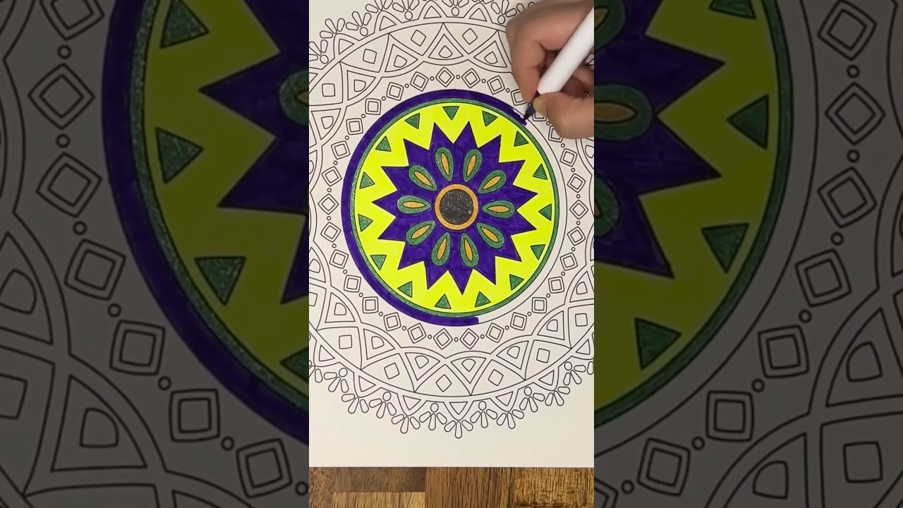 &ldquo;Mandala colouring|Relaxingart&rdquo; #mandala #shorts #mandalaart #adultcoloring #arttherapy #mindfulness