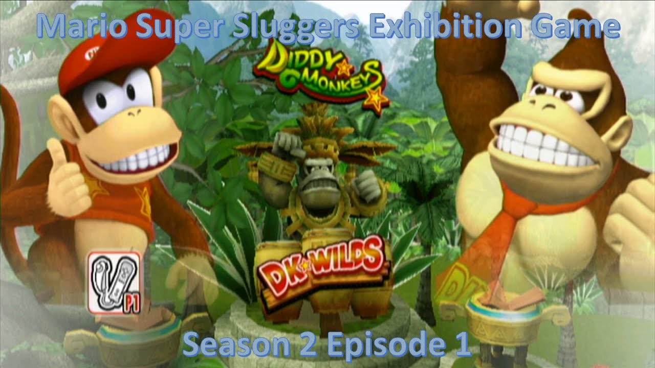 Mario Super Sluggers Exhibition Game Season 2 Episode 1 - Diddy Kong vs Donkey Kong