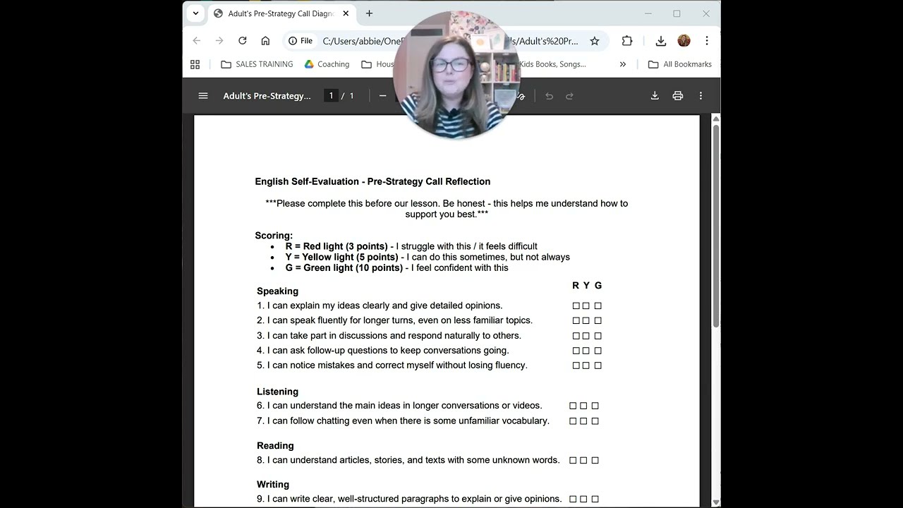 Pre-Strategy Call Self-Evaluation